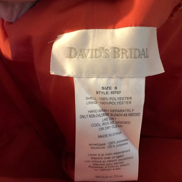 David’s Bridal Strapless Bridesmaid Dress Ruched with Pockets - Picture 4 of 9